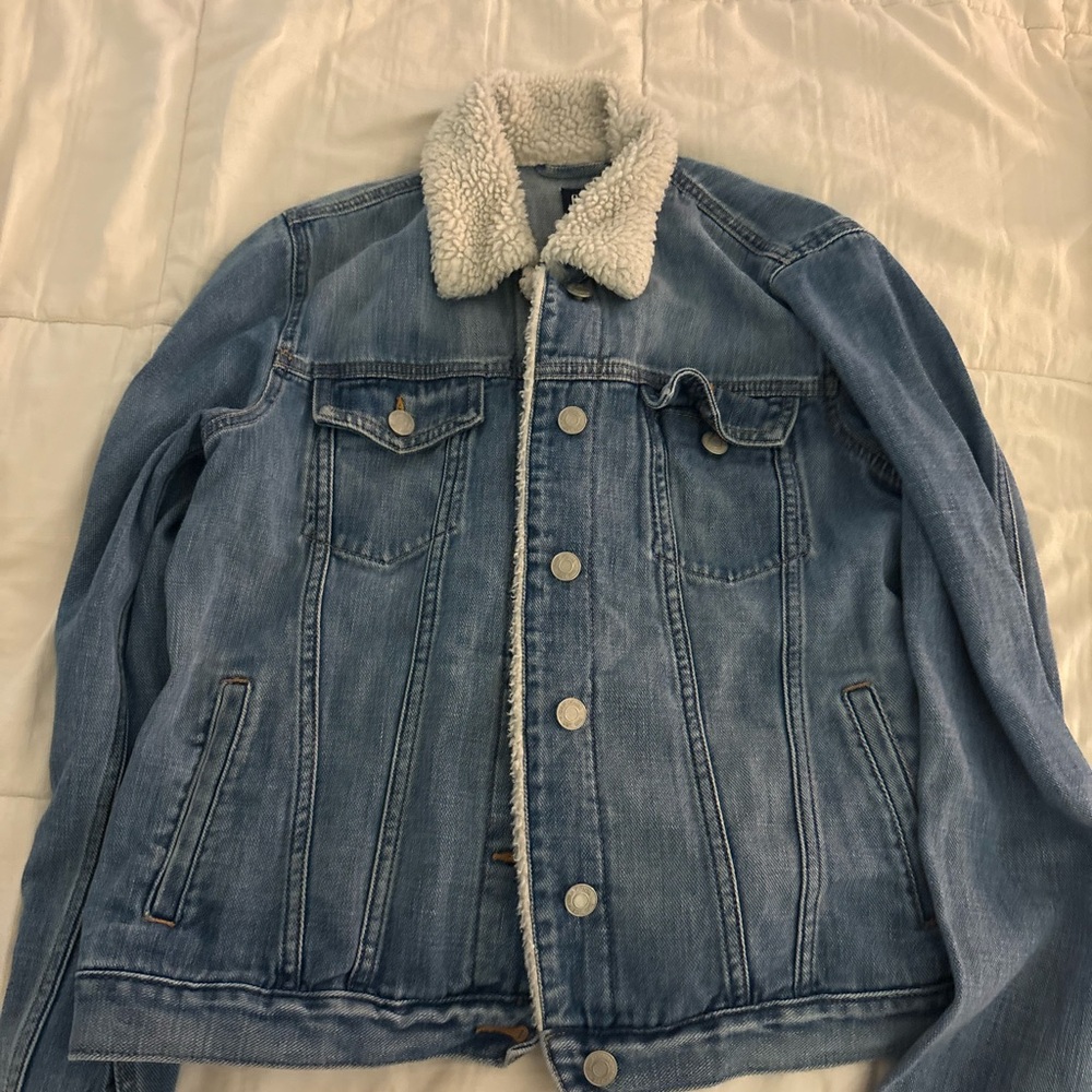 GAP Light Blue Sherpa-Lined Denim Jacket